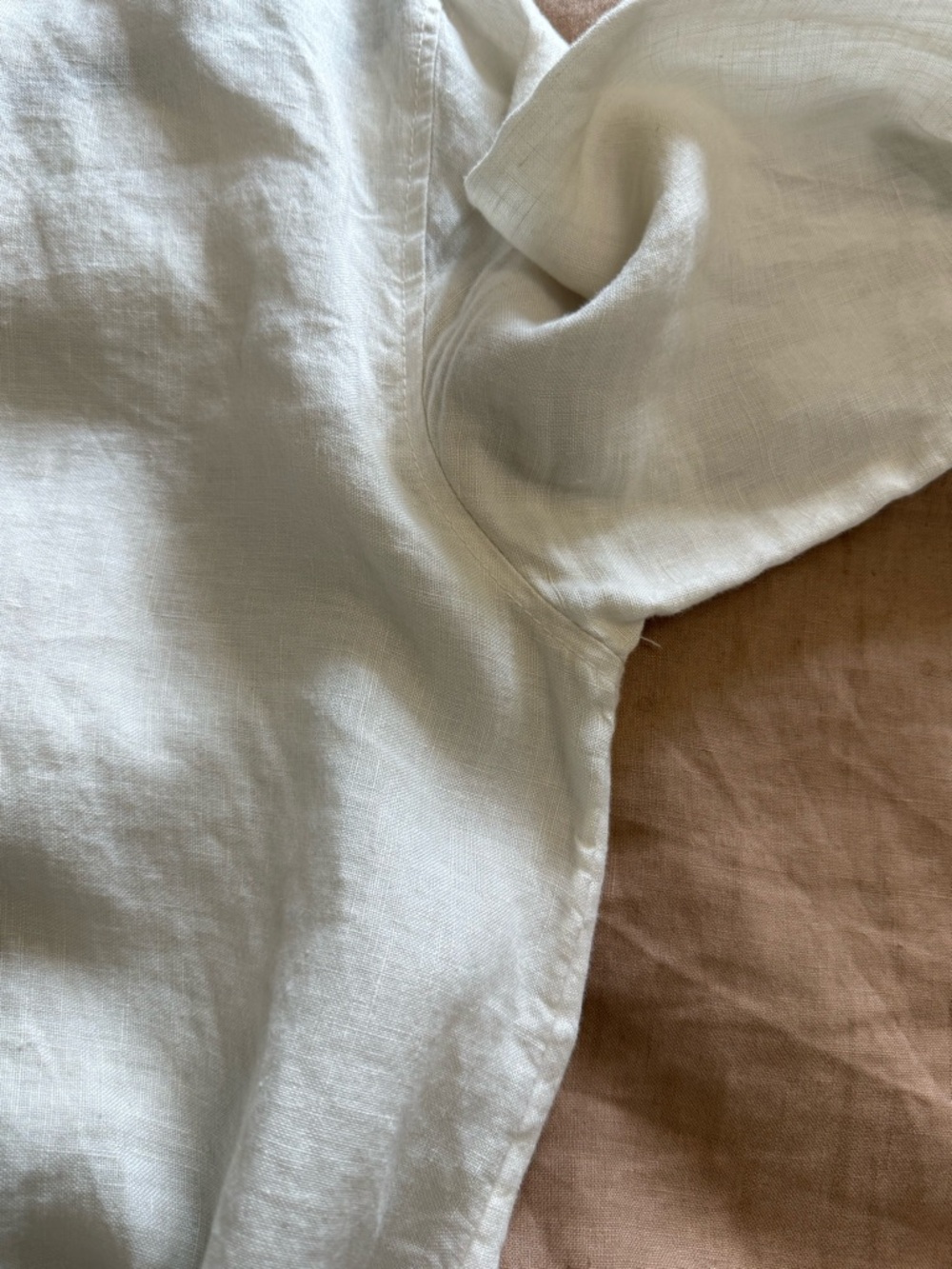 Tahari Linen long sleeve  popover Shirt dress with Gray Hem - Picture 6 of 10